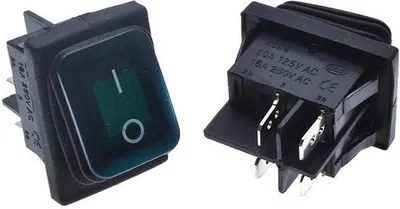 Image de KCD4-202 - Résistant à l'eau - Affichage LED - Bouton rotatif à 2 pôles 30 x 22 mm, 250 V max., 16 A - Vert