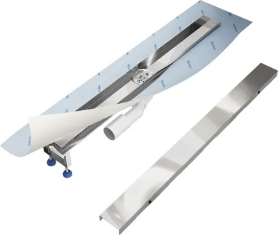 Produktbild von Aquabad SDS Premium Duschrinne 80cm mit Blende: Bord, Ablauf Waagerecht Mittig