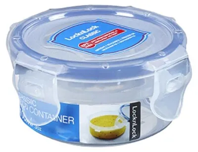 Image de Boîte de rangement ronde - 100 ml - Transparent et bleu - Étanche à l'air