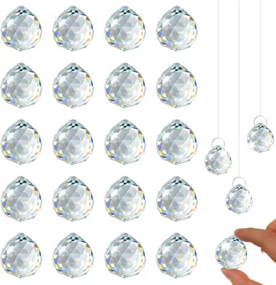 Zdjęcie produktu dla Łapacz słońca 30 mm, 20 sztuk, łapacz snów pryzmat, szkło kryształowe, do okna