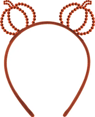 Productafbeelding van Hazenbandje, wit, konijnenkostuum, feestaccessoire, carnaval, paasfeest, evenement, plezier, decoratie, carnaval, hoofdsieraad, dierenmotief, vrienden, kleur: oranje