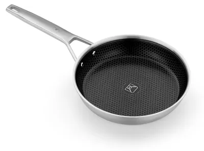 Produktbild von BRA Hybrid Cell | Edelstahlpfanne mit Keramik-Antihaftbeschichtung, 20 cm, PFAS-frei, Hybrid-Technologie mit Edelstahlzellen, Geeignet für alle Herdarten, einschließlich Induktion