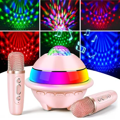Produktbild von Karaoke-Set, tragbar, Bluetooth – 2 Mikrofone – 360° Stereoklang