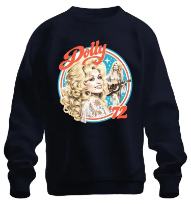 Obrázok produktu pre Dolly Parton, 72, legenda country hudby, mikina s potlačou, námorná farba, veľkosť S