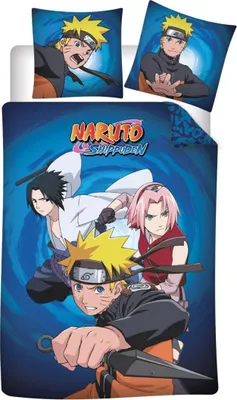 Produktbild von Naruto Shippuden Sasuke Sakura Bettwäsche Baumwolle 2tlg Set 135-140x200 65x65