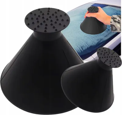 Immagine prodotto di Raschiaghiaccio conico per auto 2 in 1 in plastica + imbuto