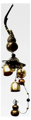 Produktbild von Windspiel aus Metall, Vintage Glocken, Chinesische Feng Shui Glücksglocke als hängendes Ornament für Haus, Garten, Terrasse und Hof