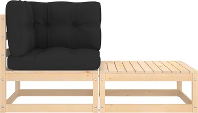 Produktbild von vidaXL 2-tlg. Garten-Lounge-Set mit Kissen Kiefer Massivholz