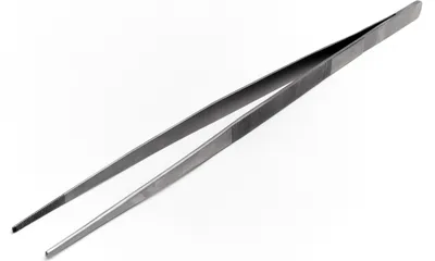 Produktbild von Grillpinzette / Kochpinzette aus Edelstahl Küchenpinzette abgewinkelt / gerade (41cm gerade)