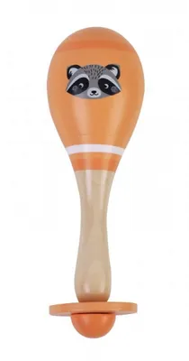 Zdjęcie produktu dla Drewniany szop pracz z grzechotką - pomarańczowy, Adam Toys