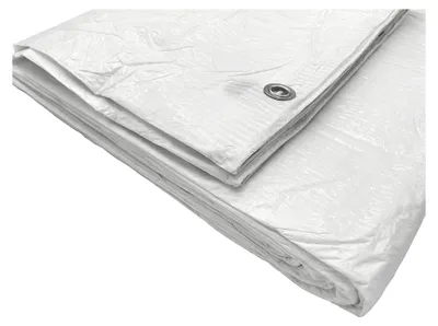 Produktbild von Wasserdichte Abdeckplane, weiß, 55 g/m², mit Metallösen, Schutzplane, Autoabdeckung, Mehrzweckplane, 1 Stück, 3 x 5 m