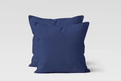 Produktbild von 2er Set Renforcé UNI Kissenhüllen 40x40 cm Kopfkissen Garnitur 100% Baumwolle Mit Reißverschluss navyblau