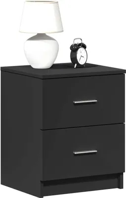 Produktbild von vidaXL Nachttisch mit 2 Schubladen Schwarz 40x36x50 cm