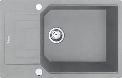 Produktbild von Franke Spüle URBAN UBG 611-78 XL in STEINGRAU mit Excenterbedienung Drehknopf Edelstahl / Ausschnittmaß 760 x 480 mm / Granitspüle
