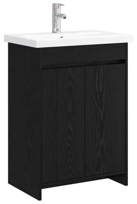Immagine prodotto di Set di mobili da bagno vidaXL in rovere nero 81 x 40 x 84,5 cm