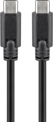 Produktbild von USB-C™-Kabel, 2 m, schwarz 60 W, 3 A, 4K/60 Hz, 5 Gbit/s, USB 3.2, Power Delivery