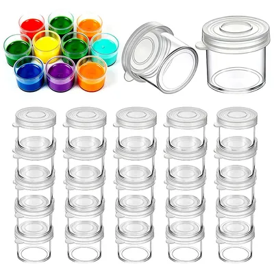 25 leere Farbdöschen 10 ml transparent für Basteln & Schule