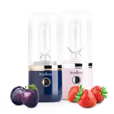 Zdjęcie produktu dla Zestaw 2 przenośnych blenderów Rosmarino NutriMax 2 GO - niebieski + różowy