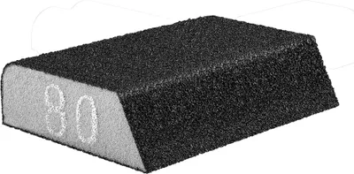 Produktbild von GRAPHITE Schrägkantenschwamm 98 x 25 x 68 mm, Körnung K80/120/180 - K80