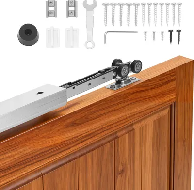 Produktbild von VEVOR Schiebetürbeschlag-Set 1135 mm, Schiebetürschiene mit Soft-Close für Sanftes & Leises Gleiten, Schiebetürsystem für Einzeltüren (25–45 mm Dicke / 610 mm Breite), Aluminiumlegierung