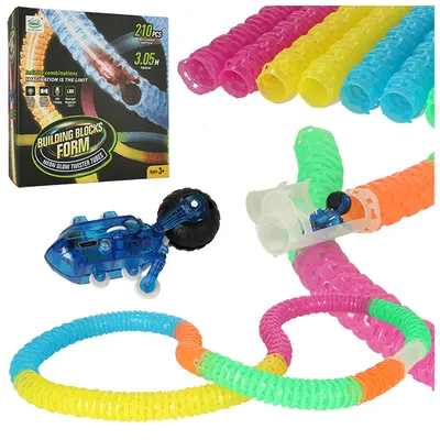 Obrázek produktu pro Creative Corner Dlouhá trubková dráha s rychlým vozem 210 prvků