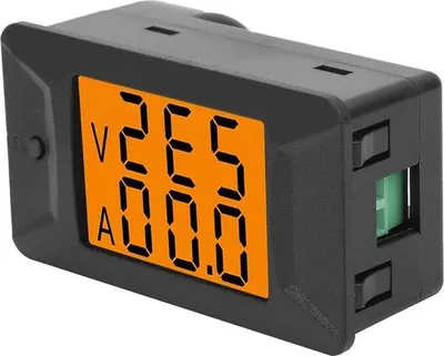 Obrázek produktu pro Elektronický voltmetr s duálním displejem, 40–400 V, 100 A, AC/DC, digitální měření proudu, 110–220 V.