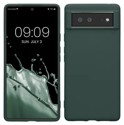 Produktbild von kwmobile Handyhülle für Google Pixel 6 Hülle - TPU Case - Kabelloses Laden - Schutzhülle Cover in Moosgrün