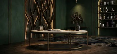 Obrázek produktu pro Moderní konferenční stolek s oválnou deskou a elegantní kovovou konstrukcí