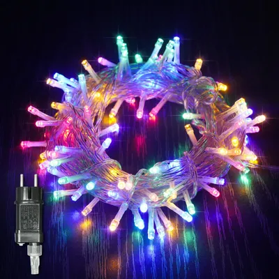 Lichterkette 10 m, 100 LEDs, 8 Modi, mehrfarbig, für Innen