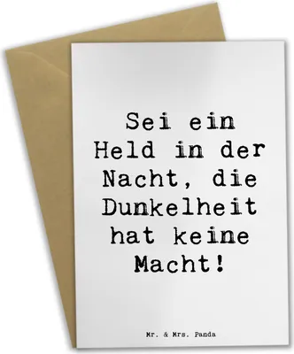 Produktbild von Mr. & Mrs. Panda Grußkarte Spruch Angst vor Dunkelheit überwinden - Weiß - Geschenk, Grußkarten, einladungskarten, Lebenshilfe, Überwindung von, Zuversicht, Mutmacher