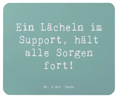 Produktbild von Mr. & Mrs. Panda Mauspad Spruch Kundensupport Lächeln - Meeresbrise - Geschenk, Kundenbetreuung, Sorgen, Mousepad, Mouse Pad, Beruf, Kundenservice, Support, laptop