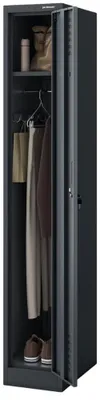 Produktbild von Umkleideschrank Spind KACPER 1 Abteil Etikettenhalter Lüftungsschlitze | Umkleidespind Metall Schließfachschrank Garderobenspind 180x30x50cm Anthrazit
