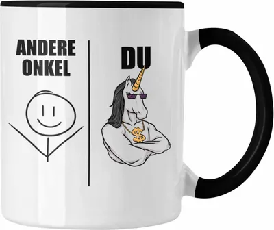 Produktbild von Trendation - Bester Onkel Geschenk Tasse Onkel Coole Geschenkidee für Onkel von Nichte oder Neffe (Schwarz)