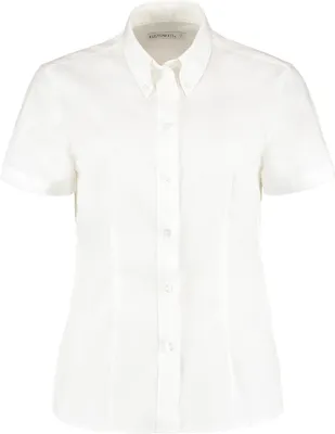 Productafbeelding van Kustom Kit, overhemd voor dames, Oxford-stijl, korte mouwen, model BC621 (maat 20UK/46DE), kleur: wit
