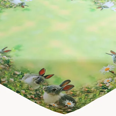 Produktbild von Tischwäsche mit Osterhasen grün Frühling Ostern 85 x 85 cm