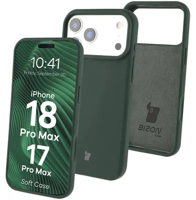 Produktbild von Silikon Handyhülle für iPhone 18 Pro Max / 17 Pro Max, Bizon Soft Case, Dunkelgrün
