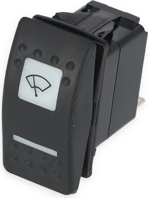 Produktbild von Kippschalter, 12 V, ON-OFF-ON, mit Schaltersymbol wählbar, Kunststoff Symbol: Scheibenwischer