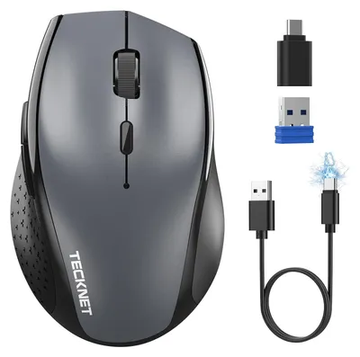 Productafbeelding van Draadloze muis Bluetooth muis computermuis - 6400 DPI - 800 mAh - Drie verbindingen - Stille klik