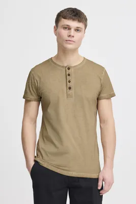 Produktbild von Solid SDTihn Herren T-Shirt Kurzarm Shirt mit Grandad-Ausschnitt 100% Baumwolle Regular fit