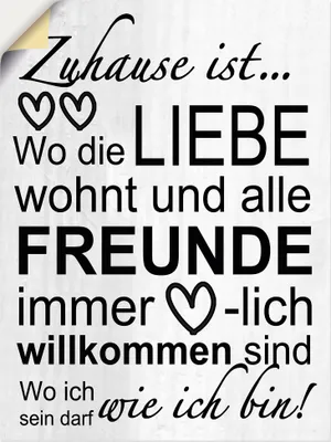 Produktbild von ARTland Wandbild, selbstklebend Wo die Liebe wohnt Größe: 30x40 cm