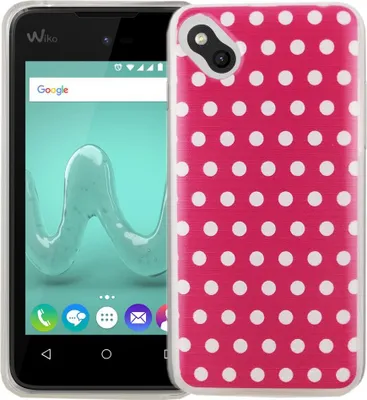 Produktbild von Handy Hülle für Wiko Sunny Cover Case Schutz Tasche Motiv Slim Silikon TPU Polka Dot Pink