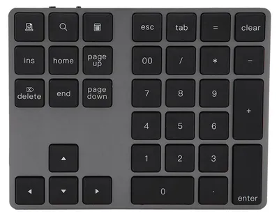 Zdjęcie produktu dla Czarna, 34-klawiszowa mini klawiatura numeryczna – bezprzewodowa klawiatura numeryczna Bluetooth do komputerów Apple