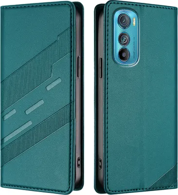 Produktbild von Hülle für Motorola Edge 30, Kunstleder Brieftaschen Handyhülle mit Kartenfach und Standfunktion Grün