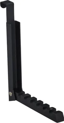 Produktbild von Faltbarer Kleiderhaken Schwarz aus Metall und Holz zur Montage über der Tür