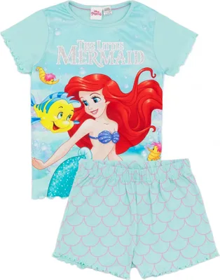 Produktbild von The Little Mermaid - Schlafanzug mit Shorts für Mädchen NS7560 (104) (Blau)