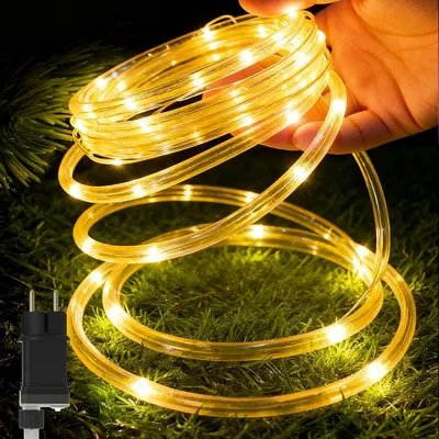 Productafbeelding van JOIEYOU Lichtslangen, 50 meter, 500 LED's, warm wit. Verlichtingsslinger met 8 modi en geheugenfunctie. Decoratieve kerstverlichting, regenlichten voor bruiloft, tuin, feest, bomen, hekken