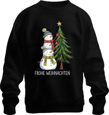 Immagine prodotto di Merry Christmas Snowmen Christmas Tree Cute Kids Unisex Felpa Pullover, Nero, S