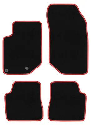 Image de Tapis de sol en moquette pour DS3 Crossback II 2018- (crossover) – jeu 4 pièces, noir/rouge, sur mesure – Wielganizator CARLUX