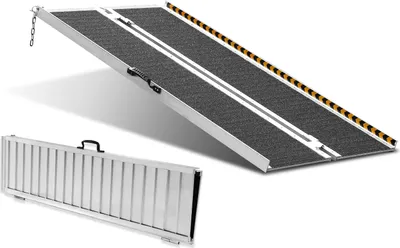 Produktbild von VEVOR Tragbare Rollstuhlrampe, 121,92 cm 363 kg Tragkraft, rutschfeste Aluminium-Klappschwellenrampe, faltbare Rampe für Mobilitätsroller, Rollstuhlrampe, für Hausstufen, Treppen, Türen, Bordsteine