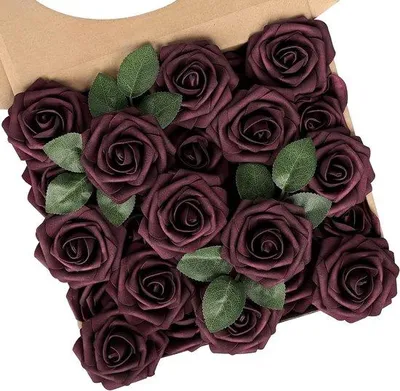 Produktbild von Famanu Kunstblumen Rosen, 25 dekorative Neprosen mit Stielen - DIY Hochzeit, Hausdekoration
